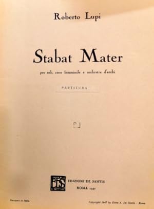Stabat Mater, per soli, coro femminile e orchestra d`archi