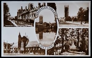 Oxford Postcard Magdalen College Addisons Walk Founder's Tower Real Photo