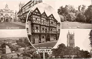 Ludlow Postcard Buttercross Dunham Bridge Feathers Hotel Real Photo