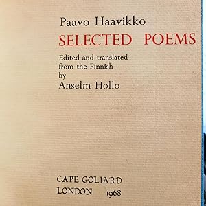 Seller image for Paavo Haavikko Selected Poems for sale by Lovely Books