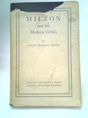 Bild des Verkufers fr Milton and His Modern Critics zum Verkauf von World of Rare Books
