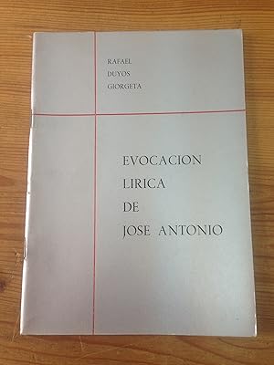 Imagen del vendedor de Evocacin lrica de Jose Antonio a la venta por Vrtigo Libros