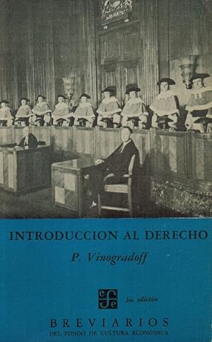 Bild des Verkufers fr Introduccin al derecho. zum Verkauf von La Librera, Iberoamerikan. Buchhandlung