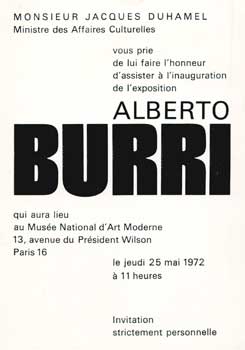 Alberto Burri. 25 May 1972.