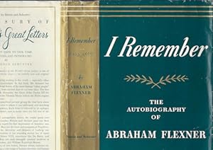 I Remember: The Autobiography of Abraham Flexner. (Dust Jacket Only, No Book)