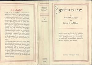 Seller image for Speech is Easy (Dust Jacket Only, No Book) for sale by Wittenborn Art Books