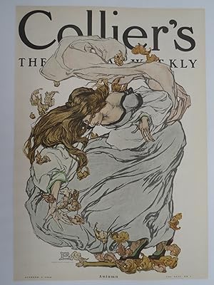 COLLIER'S MAGAZINE COVER, OCTOBER 3, 1908, AUTUMN - CLARA ELSENE PECK COVER