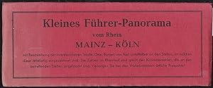 Immagine del venditore per Kleines Fhrer-Panorama vom Rhein. Mainz - Kln mit Beschreibung der interessantesten Stdte, Orte, Burgen usw. fast unmittelbar an den Stellen, an welchen diese reliefartig eingezeichnet sind. die Zahlen im Rheinlauf sind gleich den Kilometerzahlen, die an den betreffenden Stellen angebracht sind. Verlangen Sie bei den Verkehrsmtern rtliche Prospekte. venduto da Graphem. Kunst- und Buchantiquariat