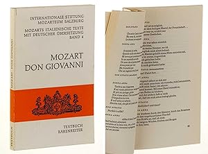 Bild des Verkufers fr Mozarts italienische Texte mit deutscher bersetzung. Bd. 4: Don Giovanni, KV 527. Dramma giocoso in zwei Akten; Text von Lorenzo da Ponte. Wortgetreue dt. bers. von Walther Drr. Textbuch italienisch - deutsch. zum Verkauf von Antiquariat Lehmann-Dronke