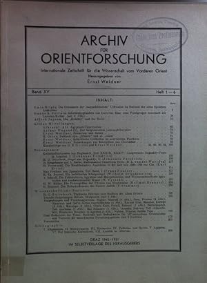 Archiv für Orientforschung: Internationale Zeitschrift für die Wissenschaft vom Vorderen Orient (...