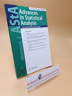 Bild des Verkufers fr Advances in statistical analysis ; Volume 100 ; Number 3 ; July 2016 zum Verkauf von Roland Antiquariat UG haftungsbeschrnkt