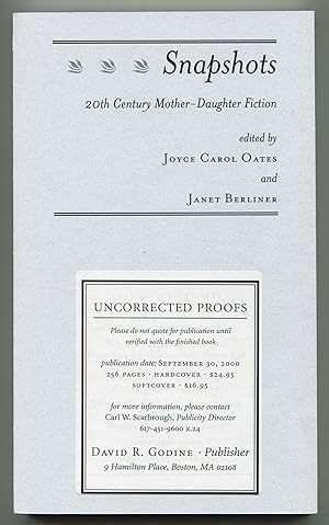 Seller image for Snapshots: 20th Century Mother-Daughter Fiction for sale by Between the Covers-Rare Books, Inc. ABAA