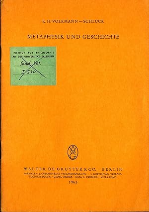 Bild des Verkufers fr Metaphysik und Geschichte zum Verkauf von avelibro OHG