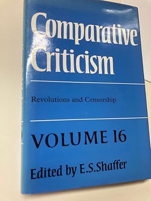 Bild des Verkufers fr Revolutions and Censorship. = Comparative Criticism, Volume 16. zum Verkauf von Plurabelle Books Ltd