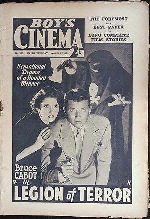 Boy's Cinema Magazine April 3, 1937 Bruce Cabot in "Legion of Terror"