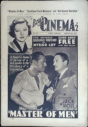 Boy's Cinema Magazine March 10, 1934 Jack Holt in "Master of Men"