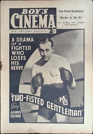 Boy's Cinema Magazine February 6, 1937 James Dunn "Two-Fisted Gentleman"