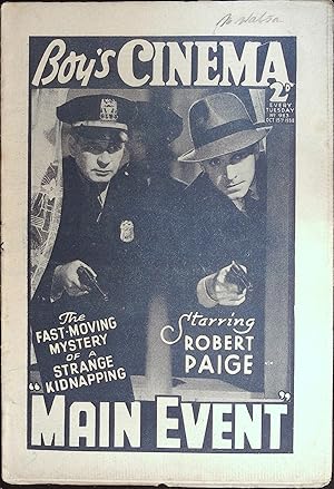 Boy's Cinema Magazine October 15, 1938 Robert Paige in "Main Event"