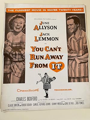 Bild des Verkufers fr You Can't Run Away From It Pressbook 1956 June Allyson, Jack Lemmon, Charles Bickford zum Verkauf von AcornBooksNH