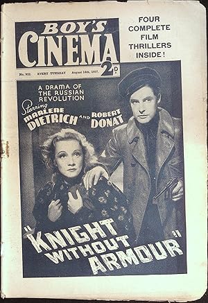 Boy's Cinema Magazine August 14, 1937 Marlene Dietrich and Robert Donat
