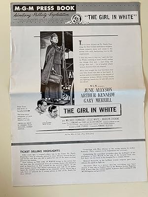 Seller image for The Girl in White Pressbook 1952 June Allyson, Arthur Kennedy, Gary Merrill for sale by AcornBooksNH