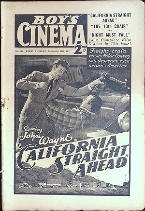 Boy's Cinema Magazine September 11, 1937 John Wayne in "California Straight Ahead"