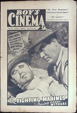 Boy's Cinema Magazine April 17, 1937 Grant Withers in "The Fighting Marines"