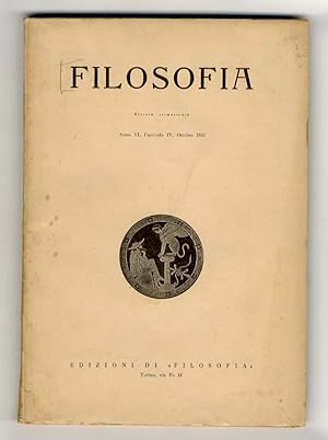 FILOSOFIA. Rivista trimestrale. Anno VI, fascicolo IV, ottobre 1955.