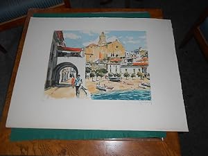 Seller image for Costa Brava Cadaqus. Original- Farb- Radierung for sale by Galerie  Antiquariat Schlegl