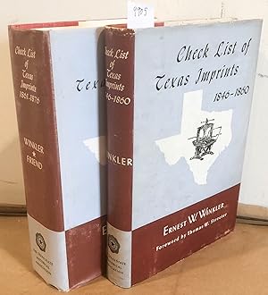 Checklist of Texas Imprints 1846- 1860 AND 1861- 1876 (2 Volumes)