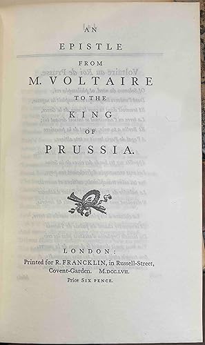 Immagine del venditore per An epistle From M. Voltaire To The King Of Prussia venduto da Holybourne Rare Books ABA ILAB