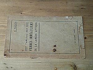Bild des Verkufers fr Tableau des verbes irrguliers de la langue attique zum Verkauf von Hairion Thibault