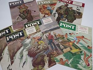 7 MEAD SCHAEFFER SATURDAY EVENING POST MAGAZINE COVERS FROM 1944, 1951, 1952
