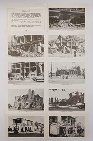 FOLDED BROADSHEET OF 19 POCKET SIZED PHOTOGRAPHS (APPROX. 6'' X 4'' EACH) OF THE AFTERMATH OF THE...
