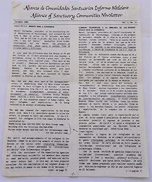 Alliance of Sanctuary Communities Newsletter (Vol. 1 No. 11 - December 1989)