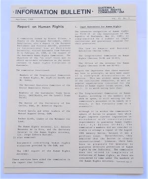 Information Bulletin (Vol. VI No. 3 May-June 1988): Guatemala Human Rights Commission USA (Newsle...