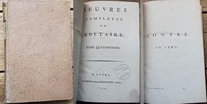 Oeuvres Completes De Voltaire Tome quatorzieme : Contes en Vers