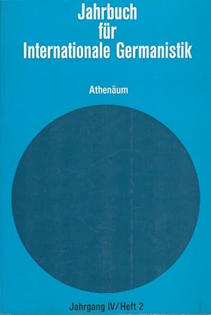 Imagen del vendedor de Jahrbuch fr Internationale Germanistik - Jahrgang IV / Heft 2 a la venta por Versandantiquariat Nussbaum