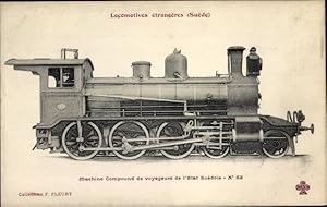 Ansichtskarte / Postkarte Locomotives étrangères de la Suède, Compound, Machine No 52, Schwedisch...