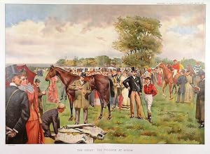 The Derby: The Paddock at Epsom. Coloured engraving by