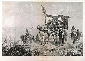 PILGRIMS EN ROUTE TO MECCA. Delightful picture of Pilgrims on the way to Mecca, men on horsebac...