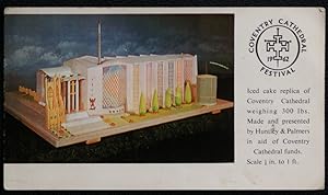 Coventry Cathedral Postcard Local Cake Made by Huntley & Palmers 1962