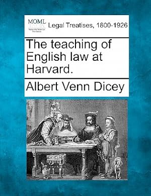 Seller image for The Teaching of English Law at Harvard. (Paperback or Softback) for sale by BargainBookStores