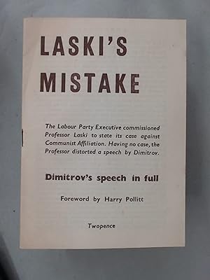 Imagen del vendedor de Laski's Mistake. Foreword by Harry Pollitt. a la venta por Plurabelle Books Ltd