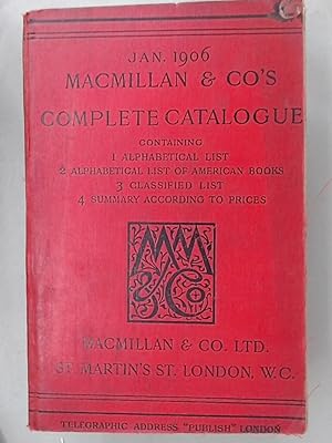 Bild des Verkufers fr A Trade Catalogue of Books Published by Macmillan & Co Limited, St Martin's Street, London. zum Verkauf von Plurabelle Books Ltd