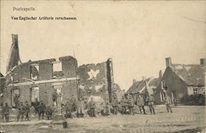 Ansichtskarte / Postkarte Langemarck Langemark Poelkapelle Westflandern, Von Englischer Artilleri...