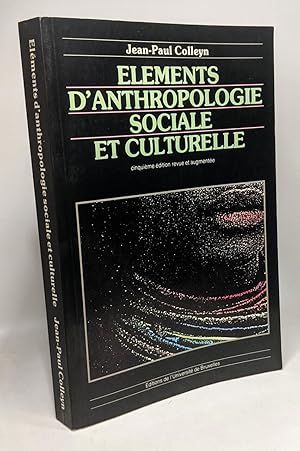 Seller image for lments d'anthropologie sociale et culturelle - 5e d. revue et augmente for sale by crealivres