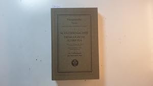 Bild des Verkufers fr Schleiermacher, Friedrich: Pdagogische Schriften, Teil: Bd. 1., Die Vorlesungen aus dem Jahre 1826 zum Verkauf von Gebrauchtbcherlogistik  H.J. Lauterbach