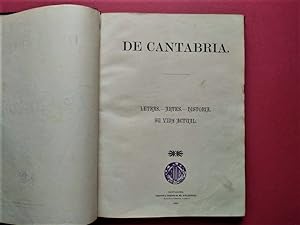 Seller image for DE CANTABRIA. Letras, Artes, Historia, su Vida Actual. for sale by Carmichael Alonso Libros