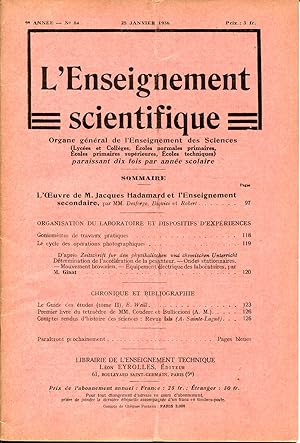 Seller image for L'Enseignement scientifique, 9e anne - N 84, 25 Janvier 1936 for sale by Sylvain Par